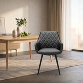 Emily Black leather Dining Chair