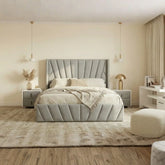 Eva Lift-Up Storage Bed – Light Gray