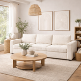 Lumi White Bouclé Sofa | Modern Textured Minimalist Couch