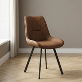 Maria Brown Dining Chair | Soft Faux Leather Finish