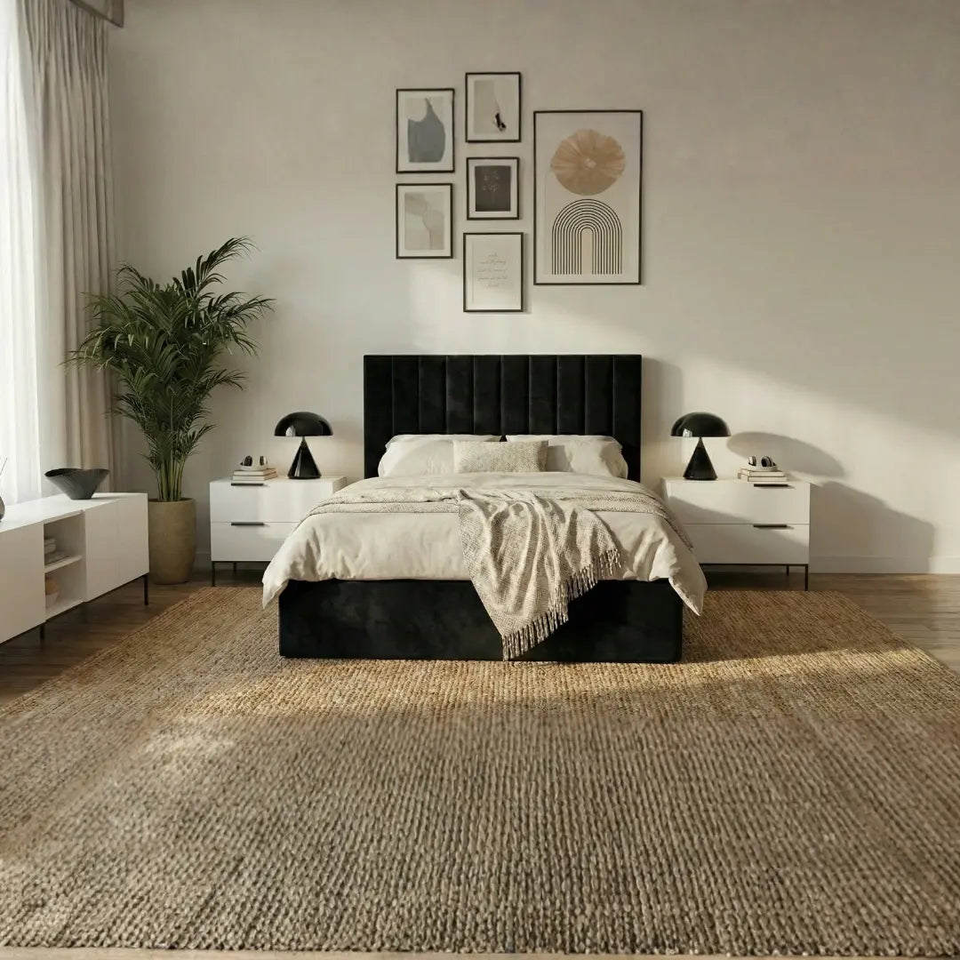 Oliver Hydraulic Lift-Up Storage Bed – Black