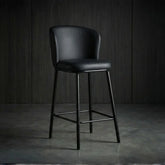 Hannah Bold Black Chenille Bar Stool