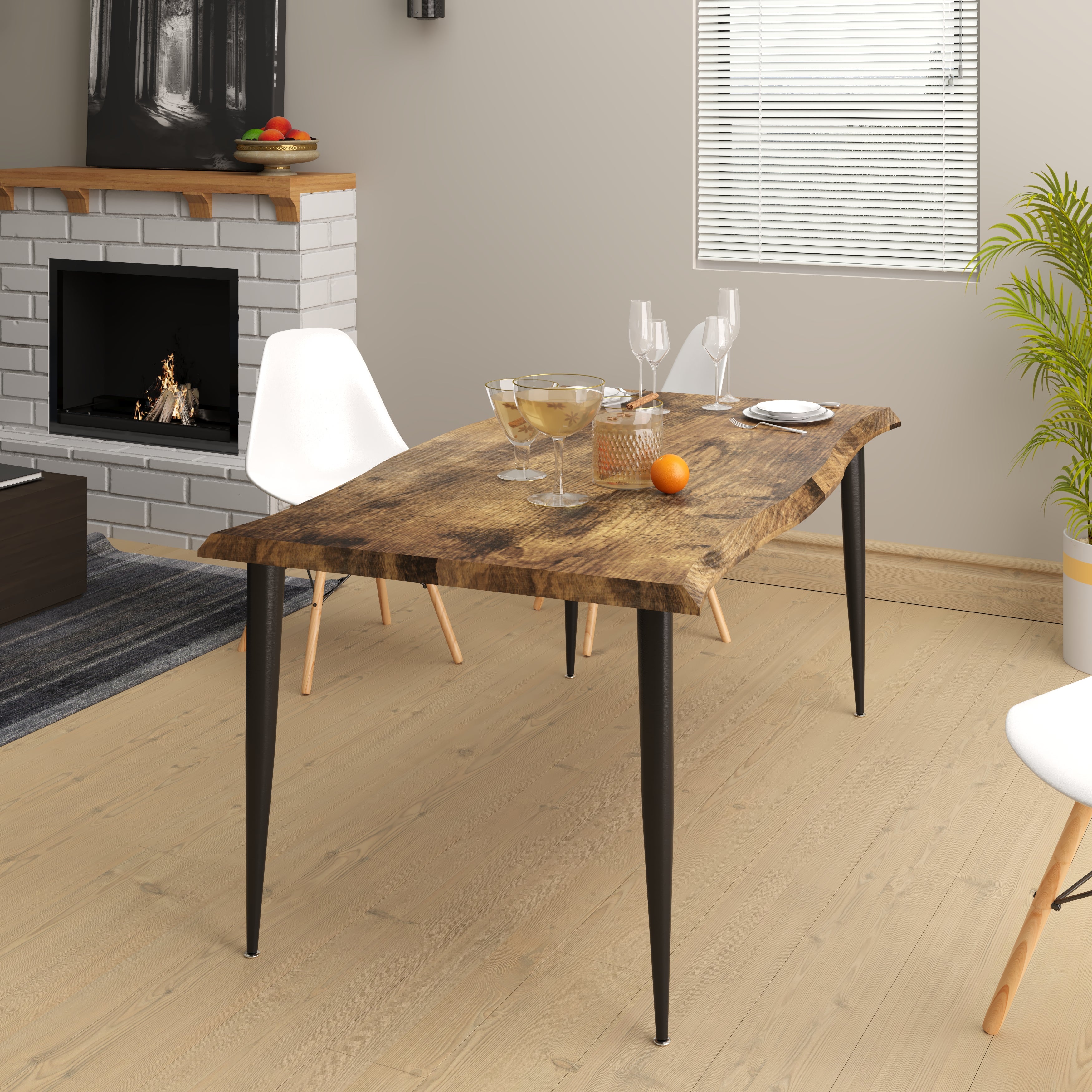 The Velets Lia Dining Table MDF Top With Tapered Legs