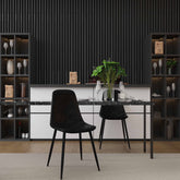 Velets Set of 4 Sera Upholstered Side Chair - Faux Leather - Rustic Black - Black Leg