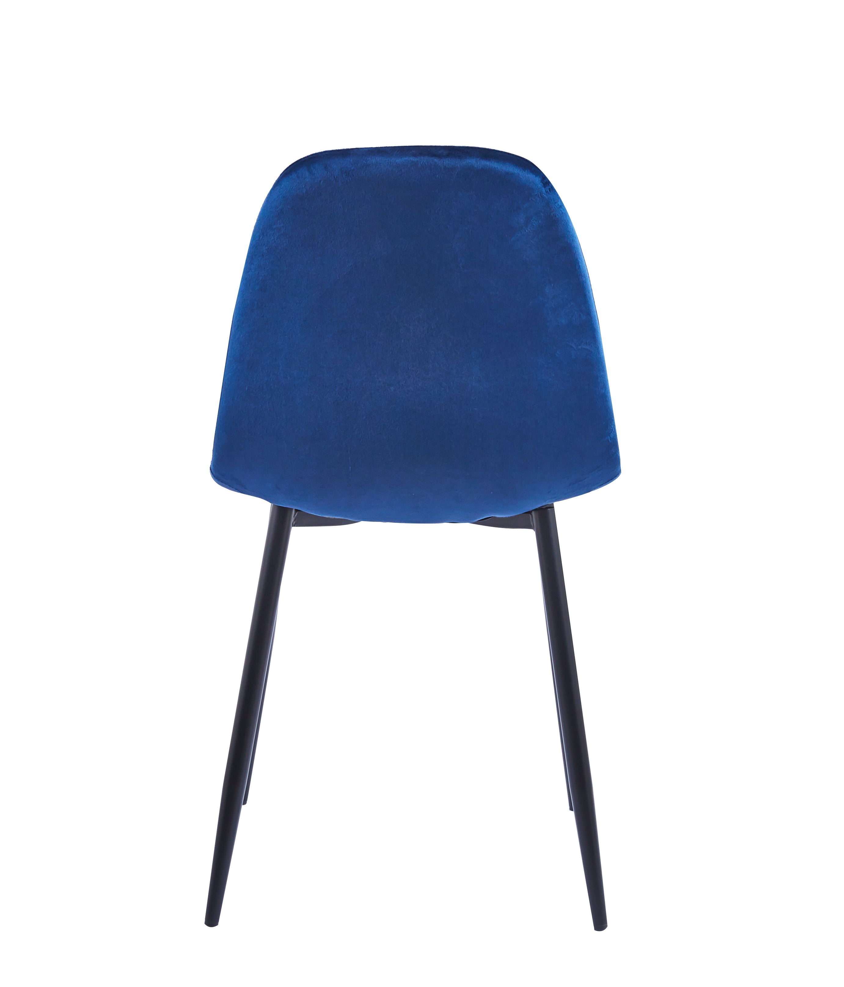 Velets Set of 4 Sera Upholstered Side Chair - Velvet - Blue - Black Leg