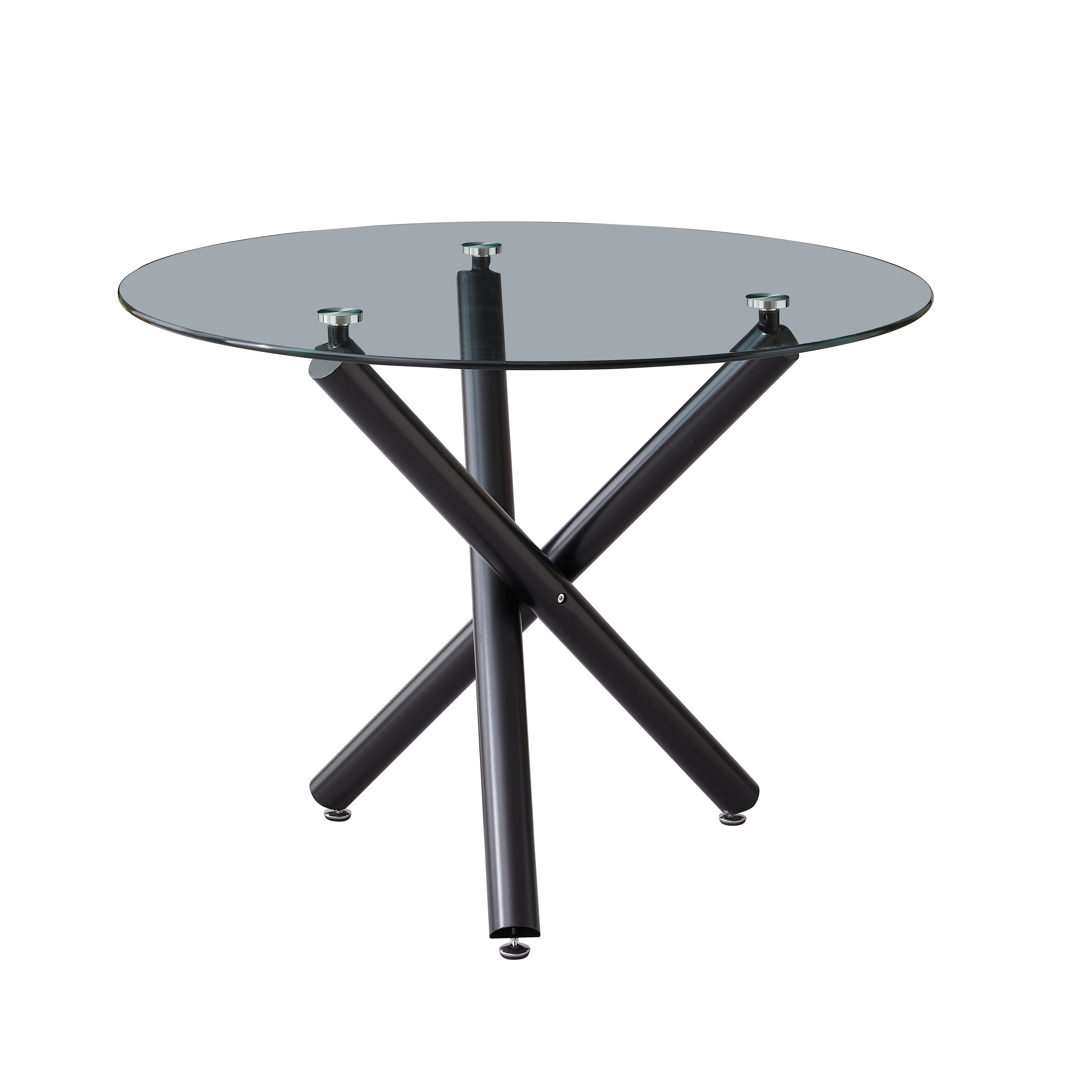 EXTRA - Luna - Round Glass Top - Metal legs