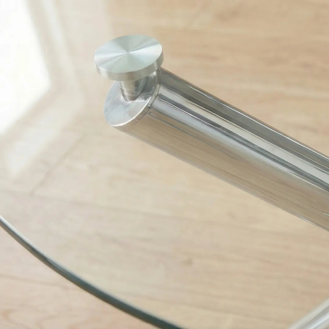 The Velets 36 Inches Luna Round Glass Top with Sturdy Chrome Legs