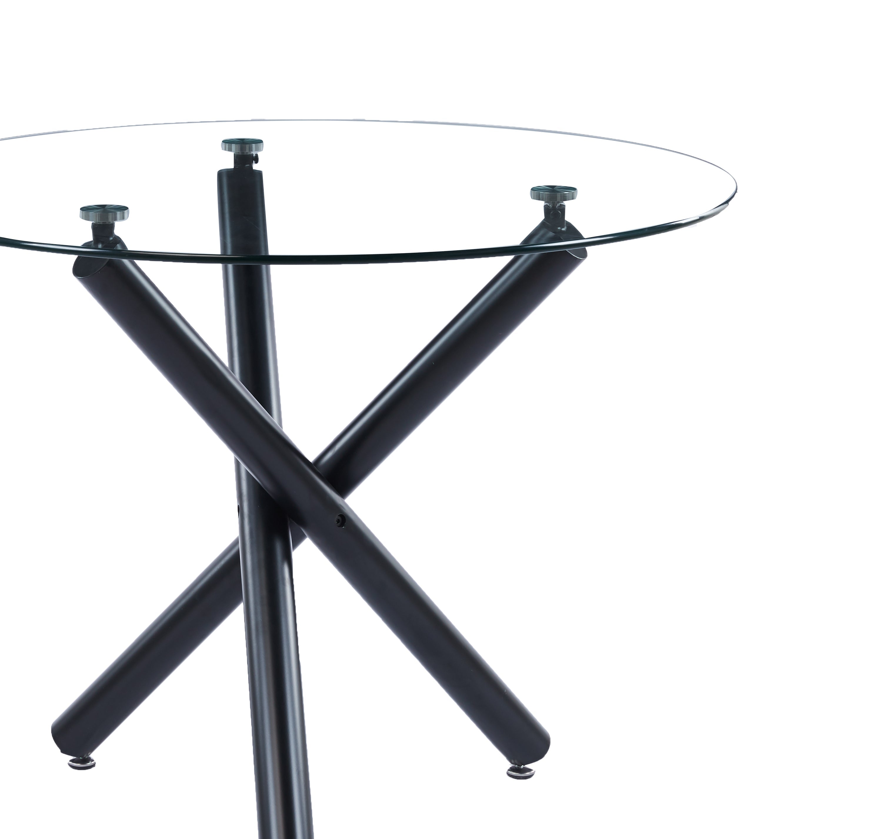 EXTRA - Luna - Round Glass Top - Metal legs