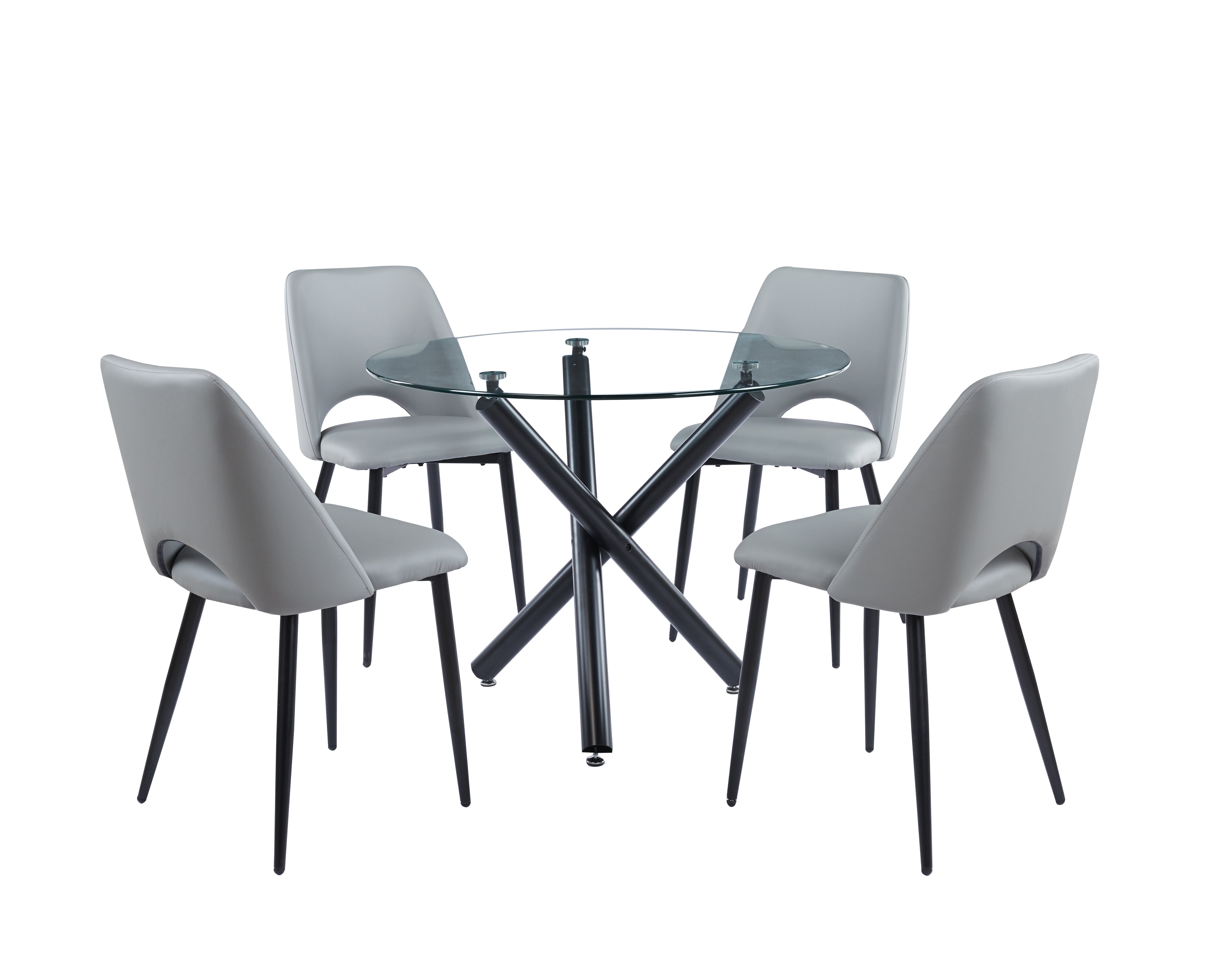 EXTRA - Luna - Round Glass Top - Metal legs