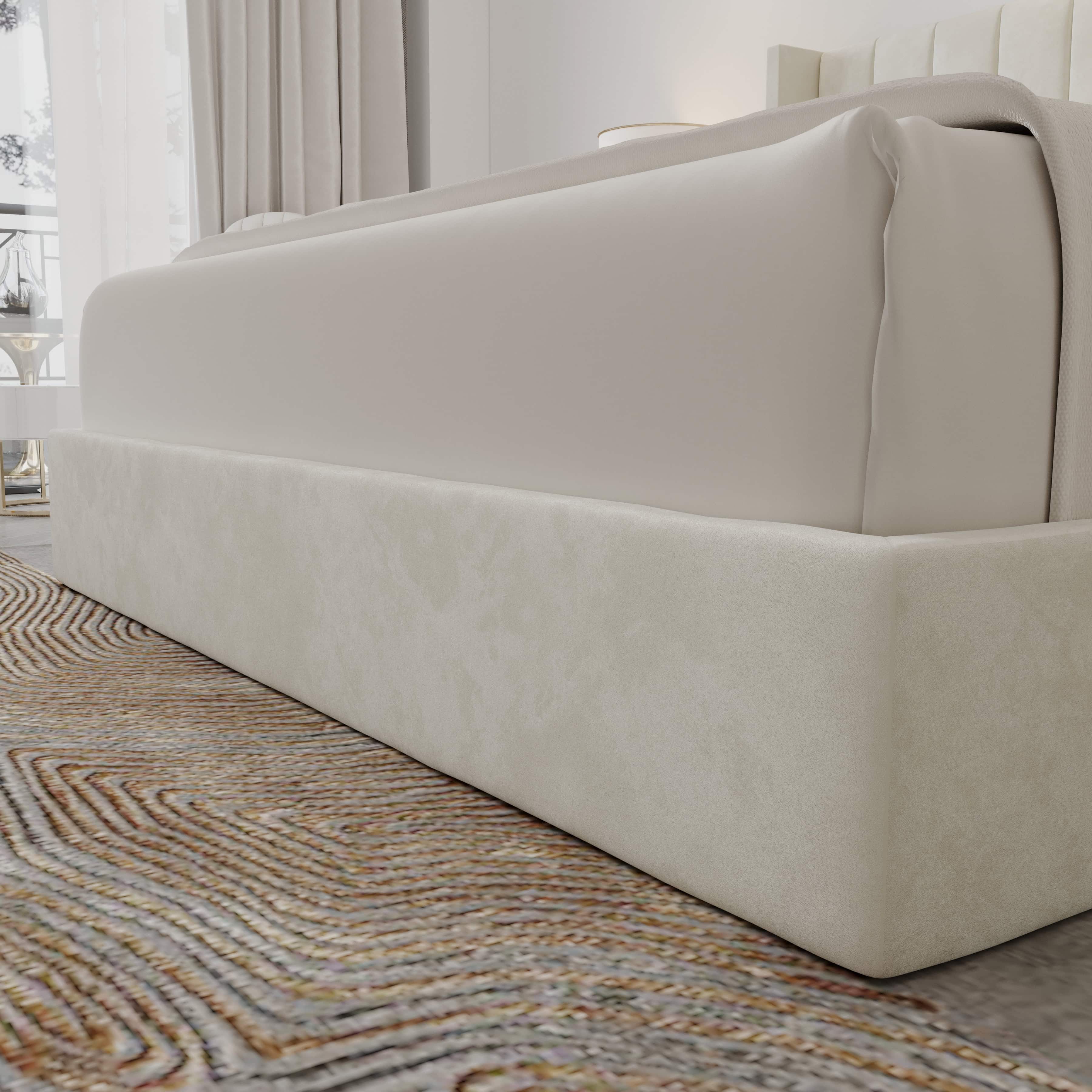 Oliver Hydraulic Lift-Up Storage Bed – Ivory