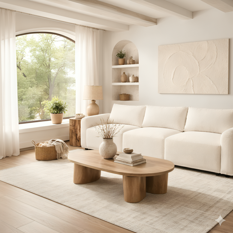 Rina Boucle White Designer Sofa