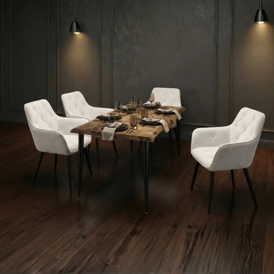 The Velets Lia Coffee Table MDF Top With Tapered Legs