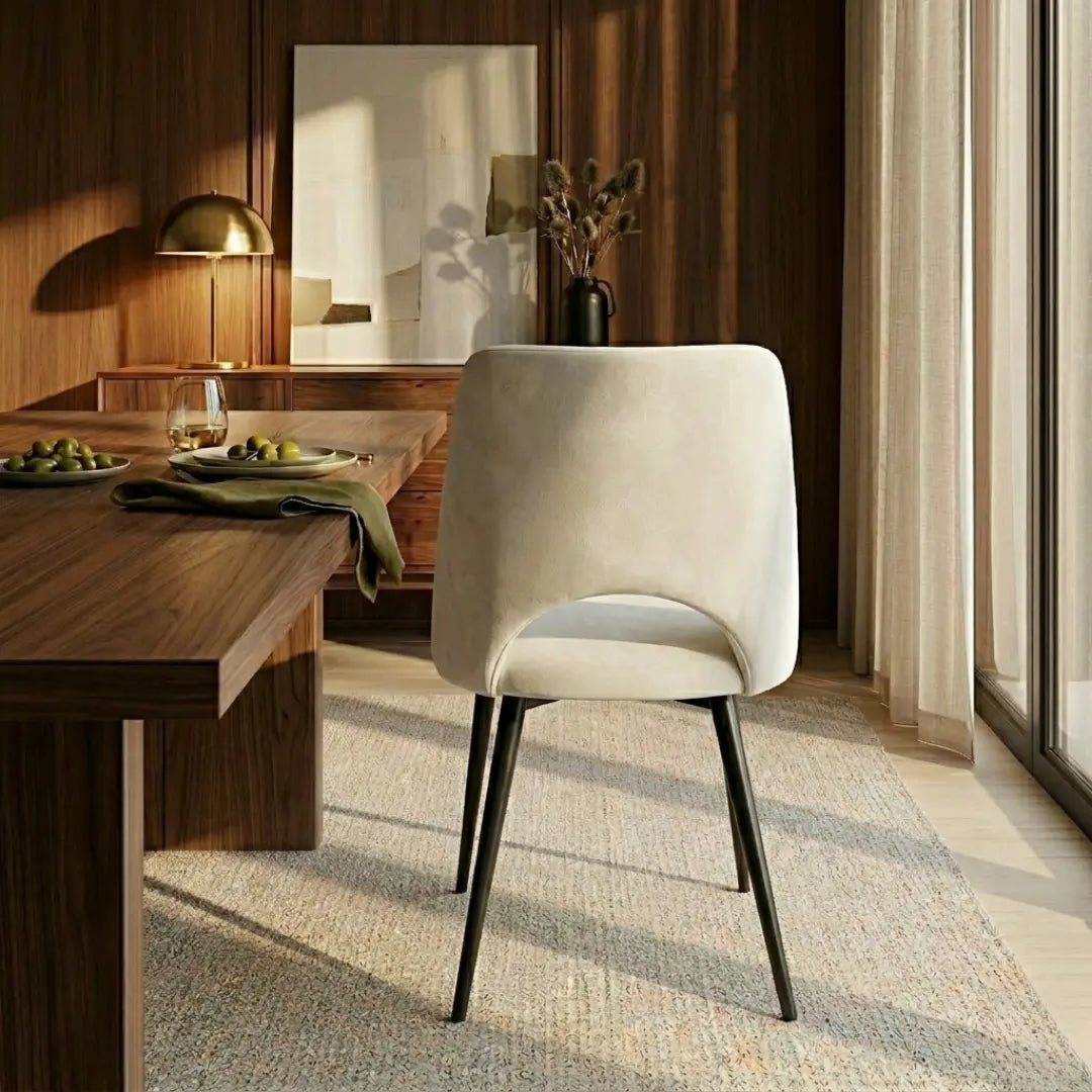 Aria Black Dining Chairs with Black Legs