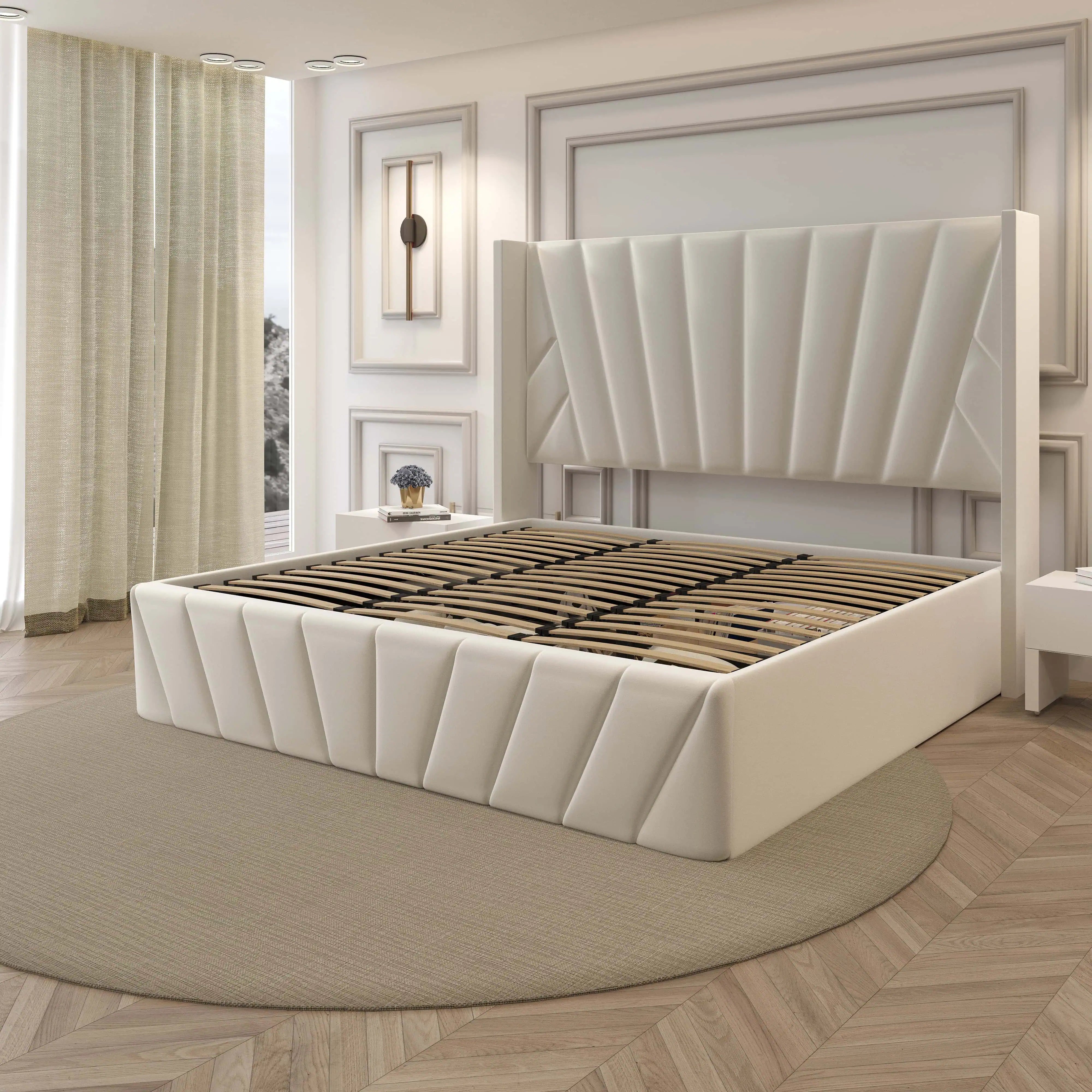 EVA_Upholstered_Platform_Bed_with_Hydraulic_Storage_Solid_Wood_Frame_Queen_