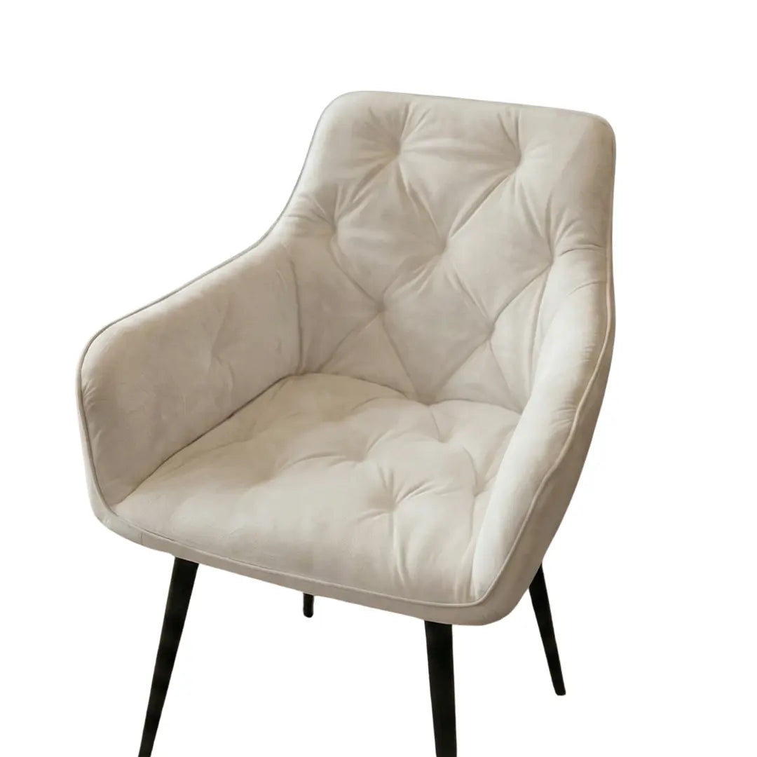 Emily Ivory Dining Chair Soft Tufted Seating