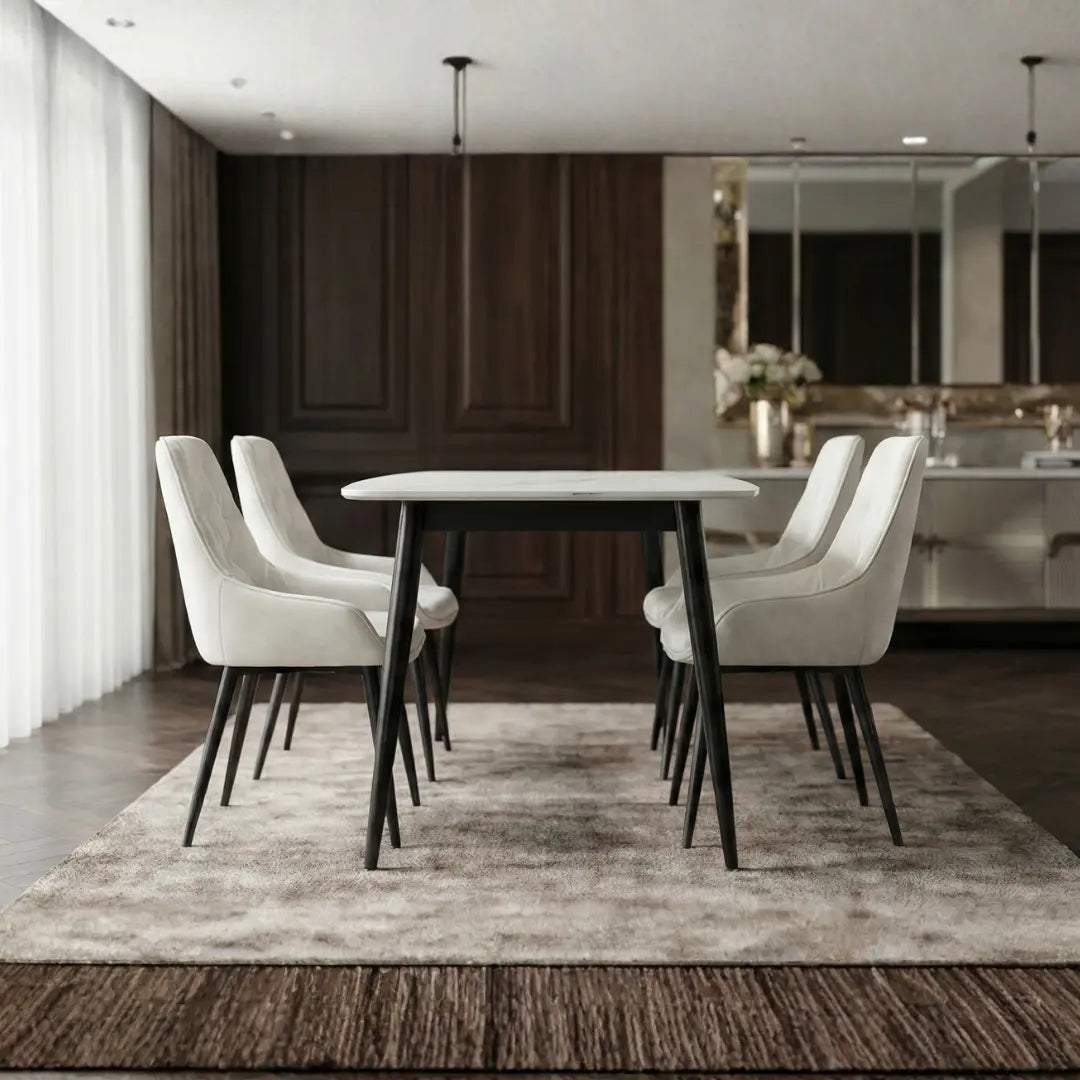 Emily Ivory Dining Chair Soft Tufted Seating