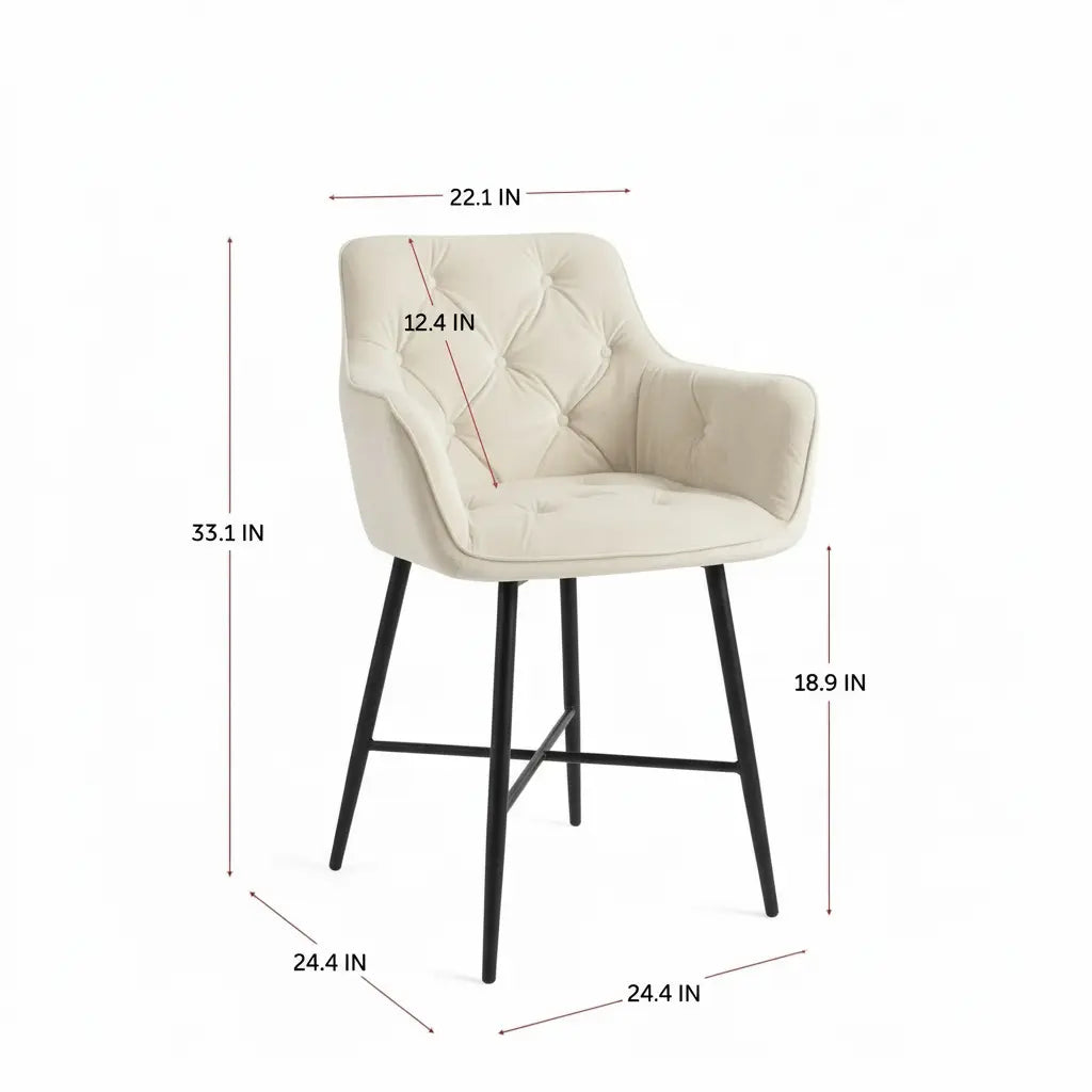 Emily Ivory Dining Chair Soft Tufted Seating