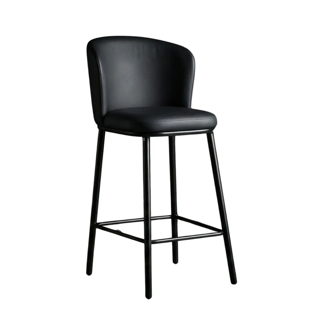 Hannah Bold Black Chenille Bar Stool