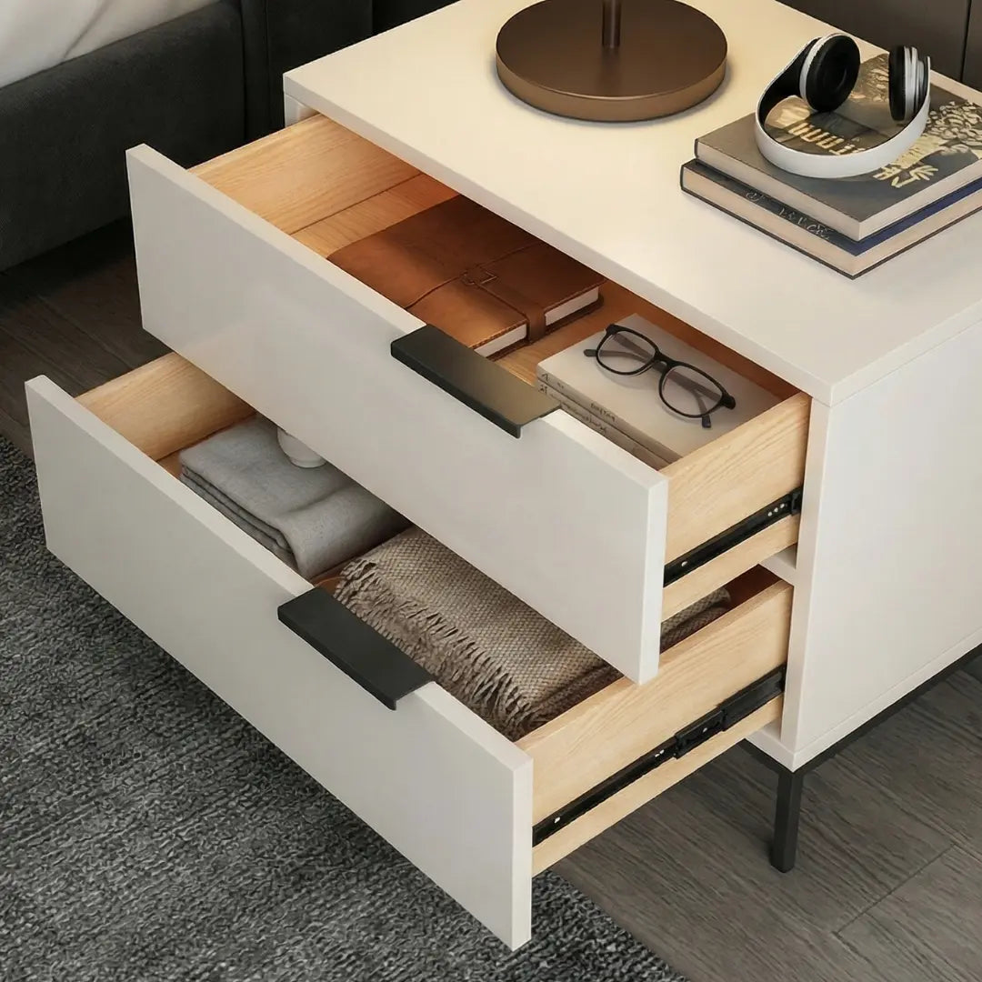 Hazel Nightstand | White Side Table