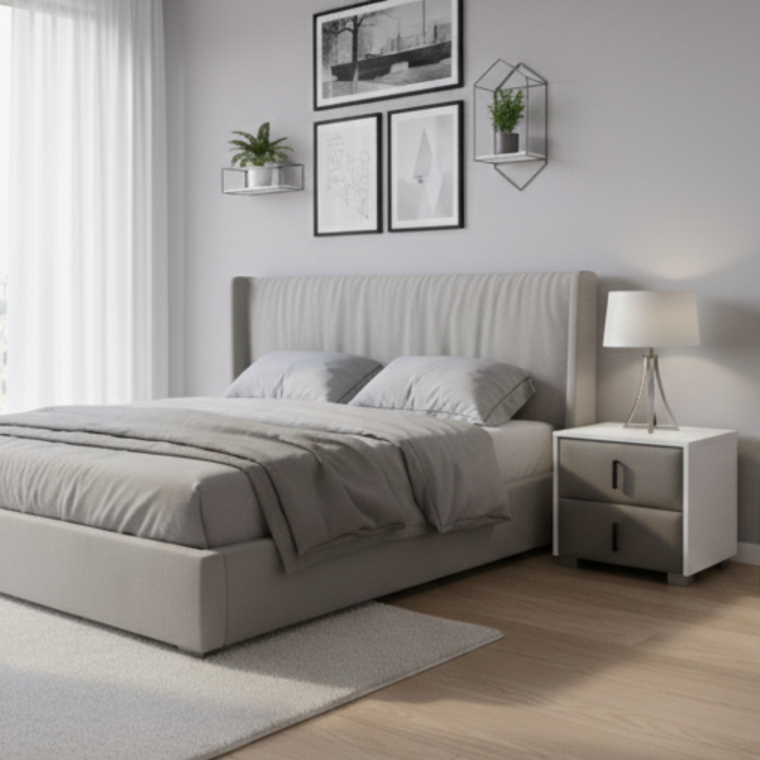 Liana Light Gray Night Stand