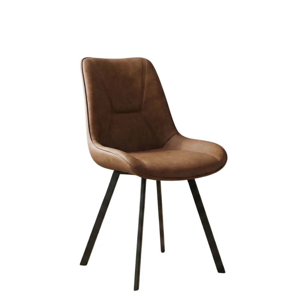 Maria Brown Dining Chair | Soft Faux Leather Finish