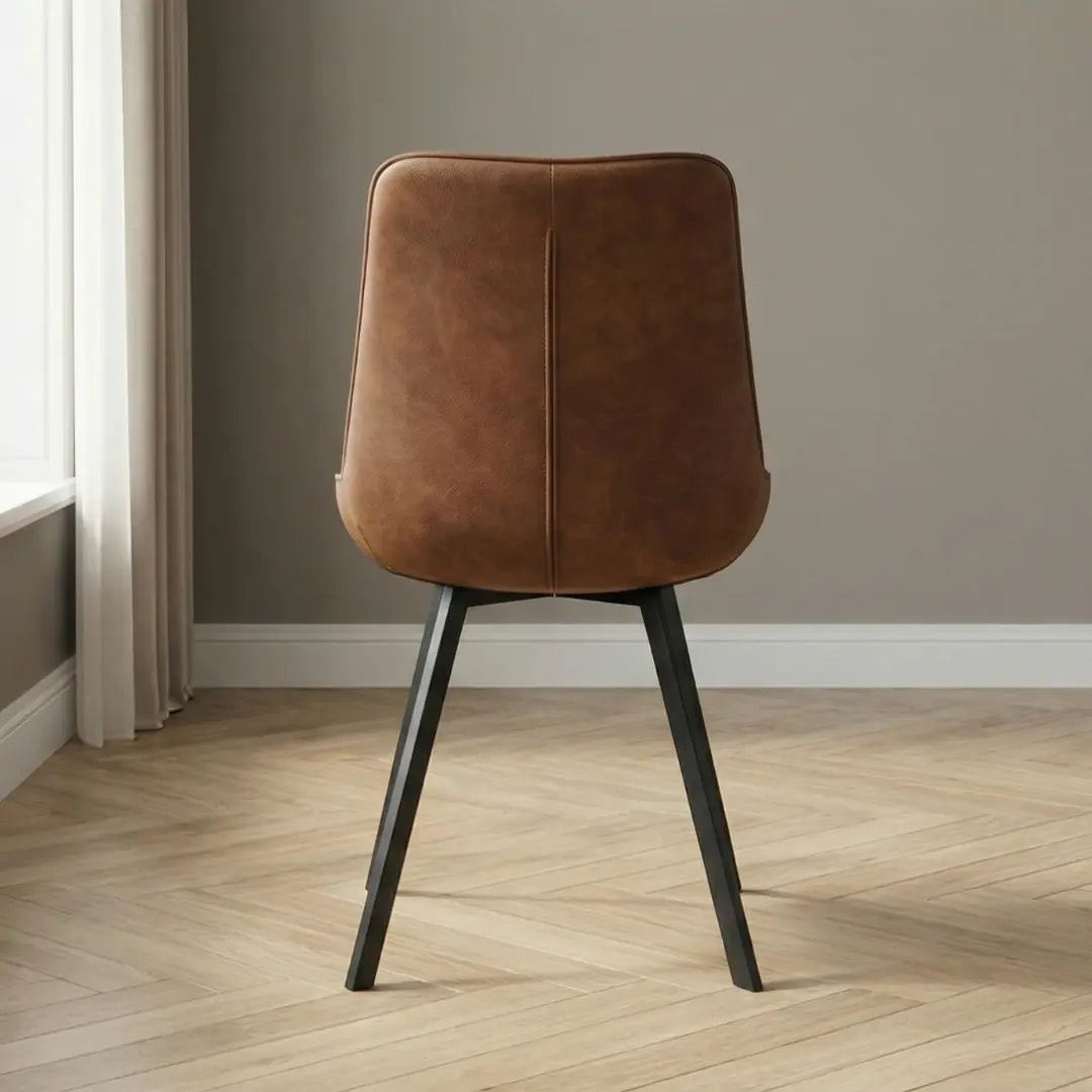 Maria Brown Dining Chair | Soft Faux Leather Finish