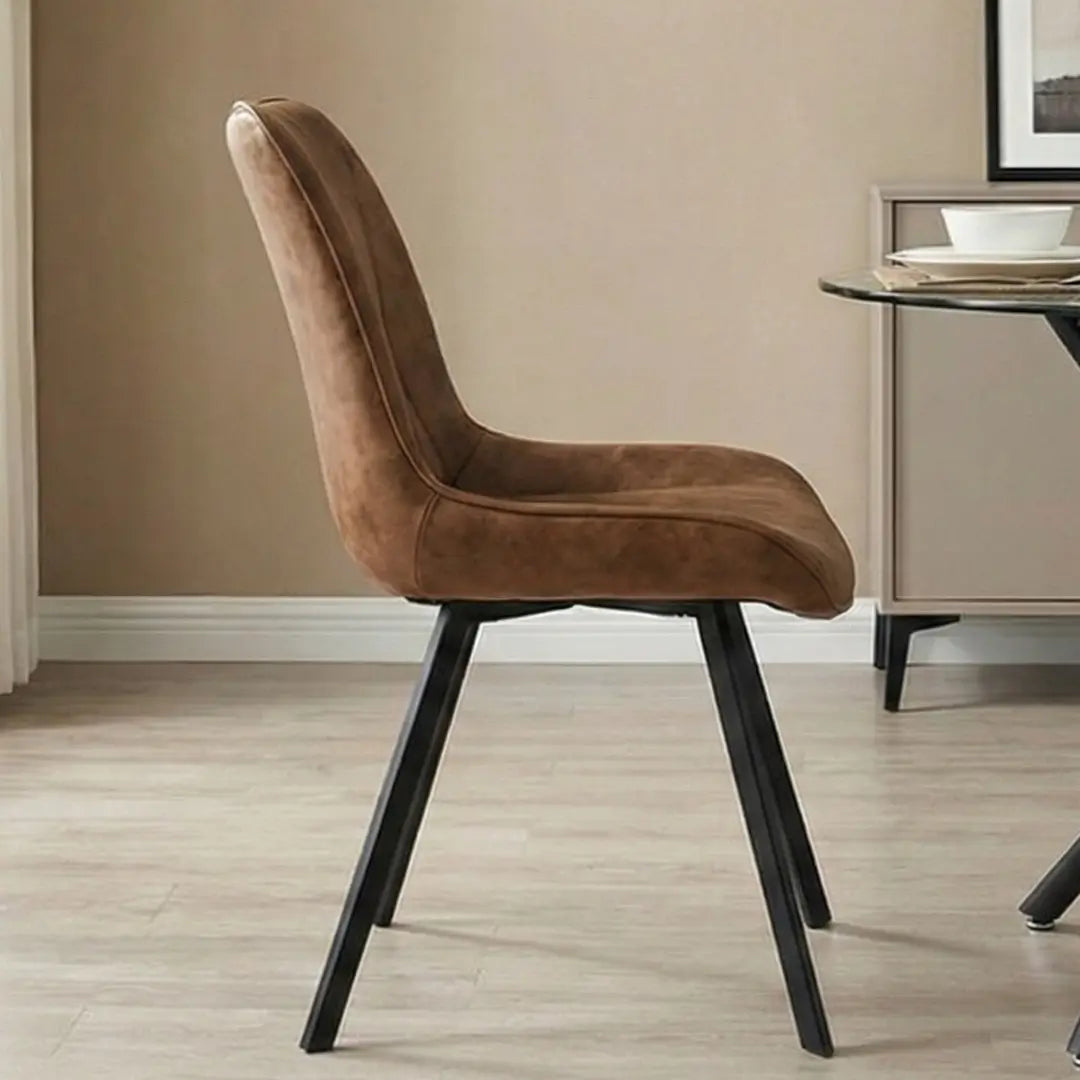 Maria Brown Dining Chair | Soft Faux Leather Finish