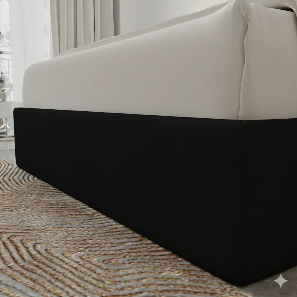 Lit coffre relevable hydraulique Oliver – Noir 