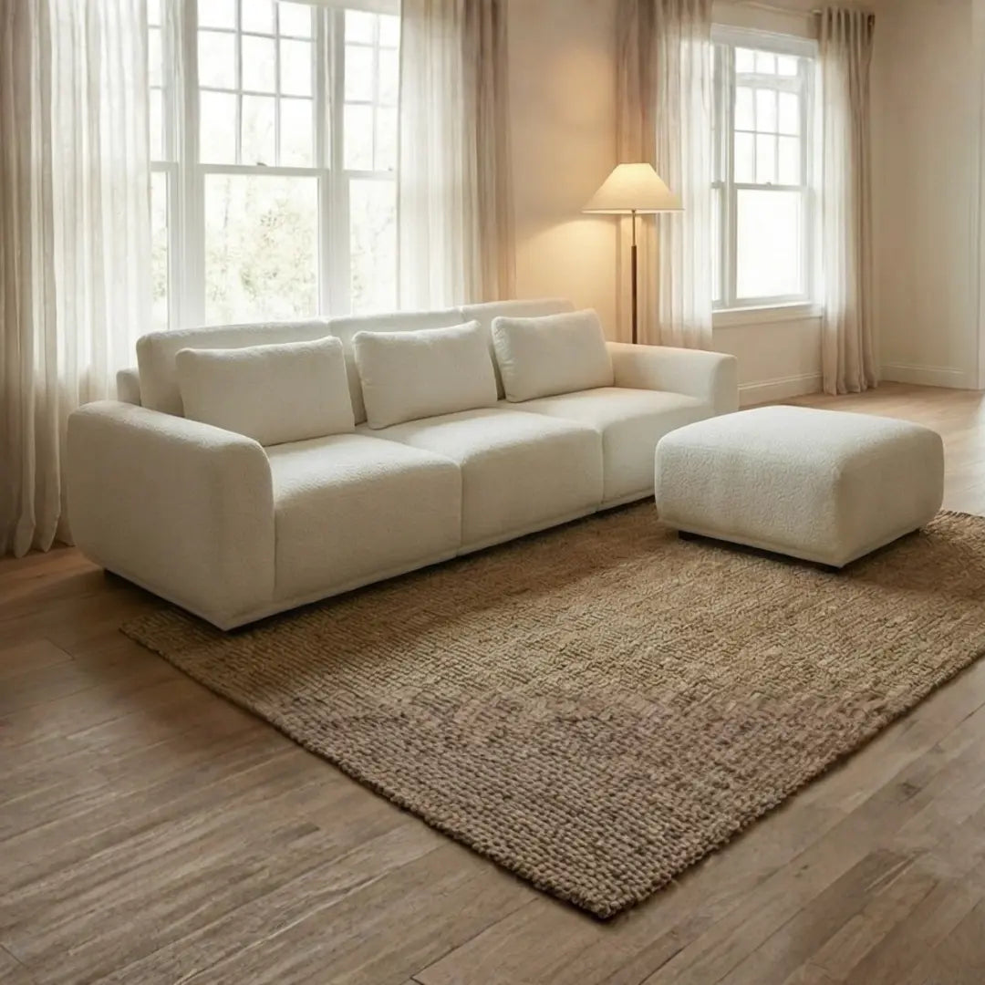 Rina Boucle White Designer Sofa