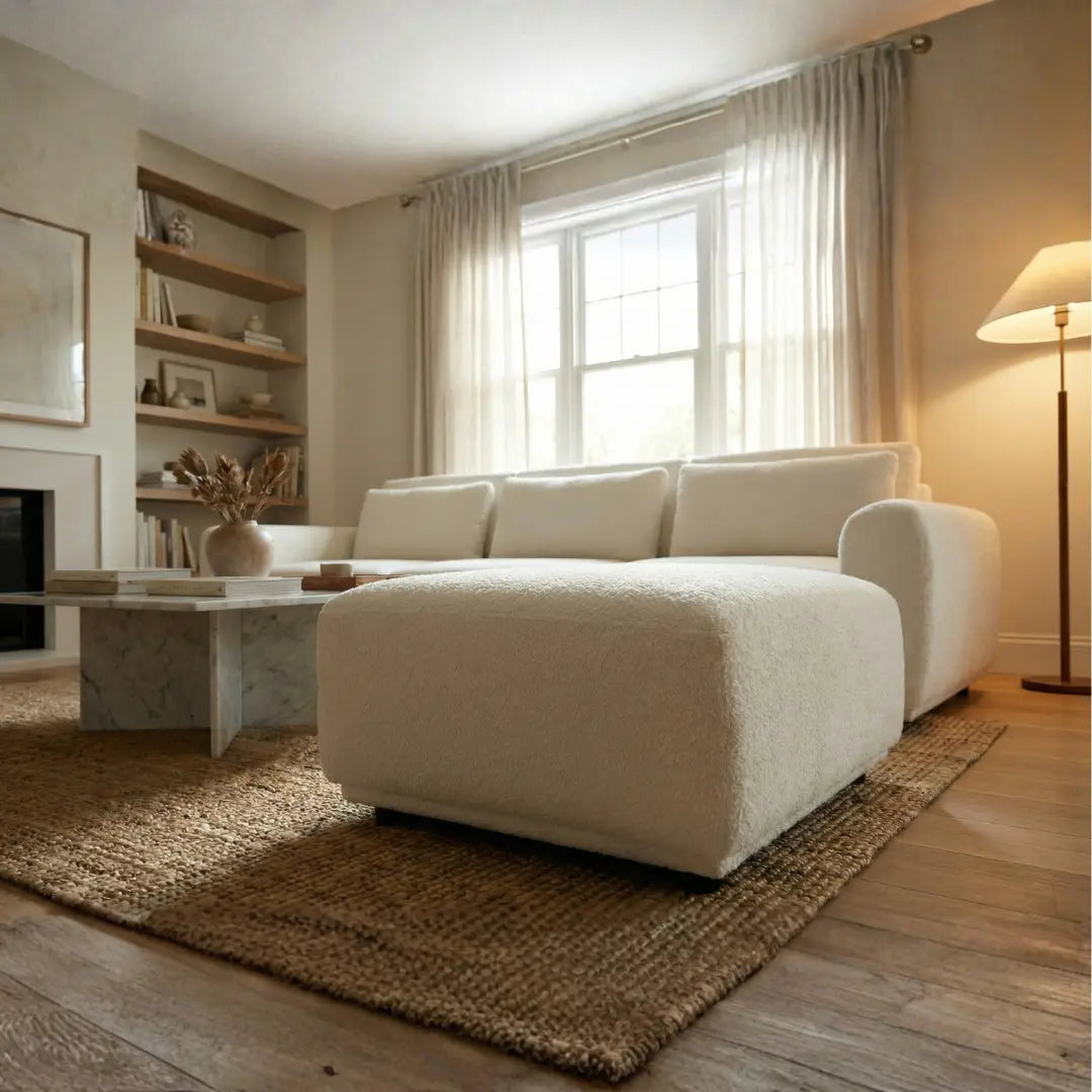 Rina Boucle White Designer Sofa
