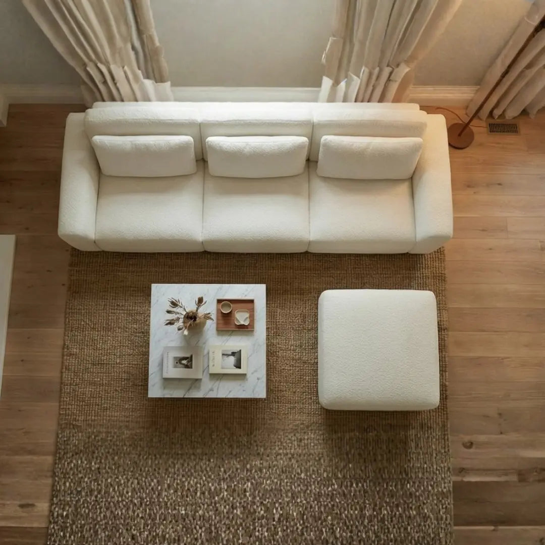 Rina Boucle White Designer Sofa