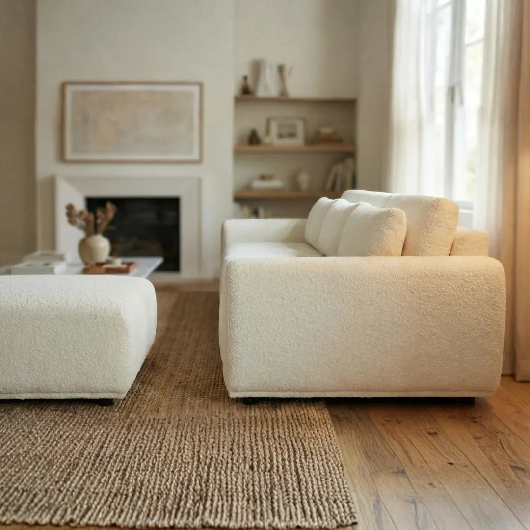 Rina Boucle White Designer Sofa