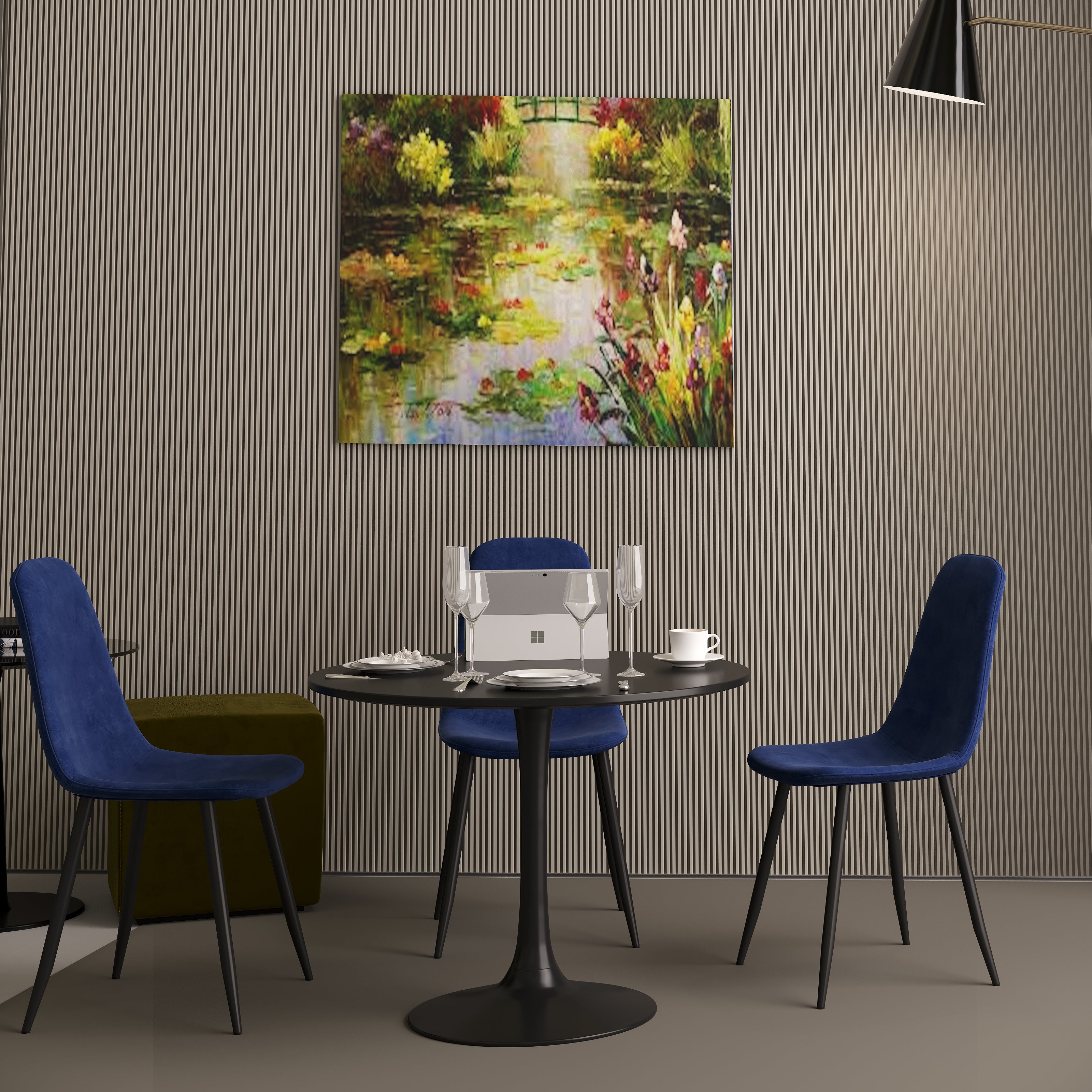 EXTRA - Velets 36 Inch Tulip Mid Century Modern Dining Table - Black