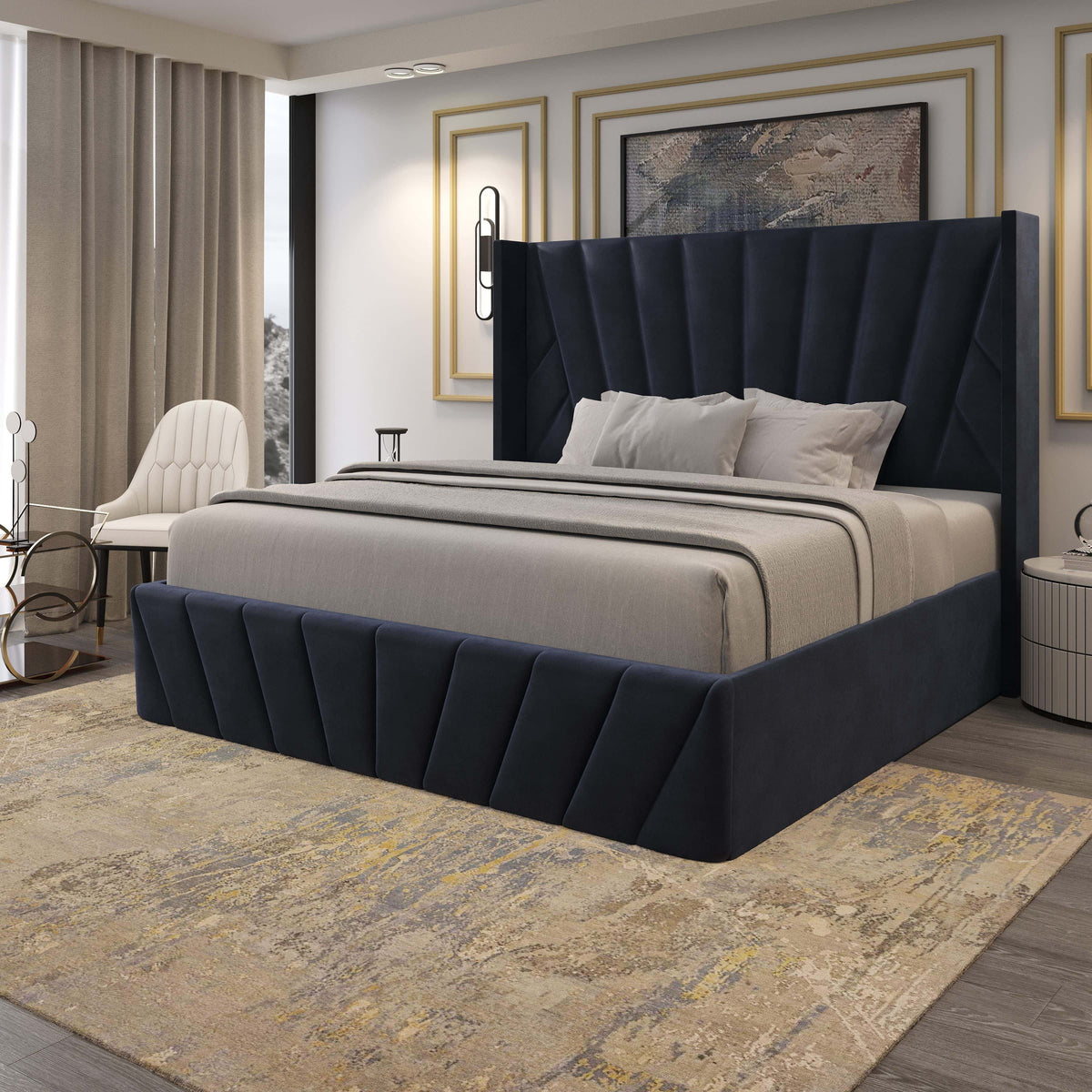 Lit coffre relevable Eva – Noir 