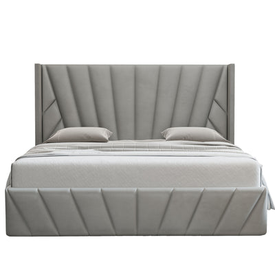 Eva Lift-Up Storage Bed – Light Gray