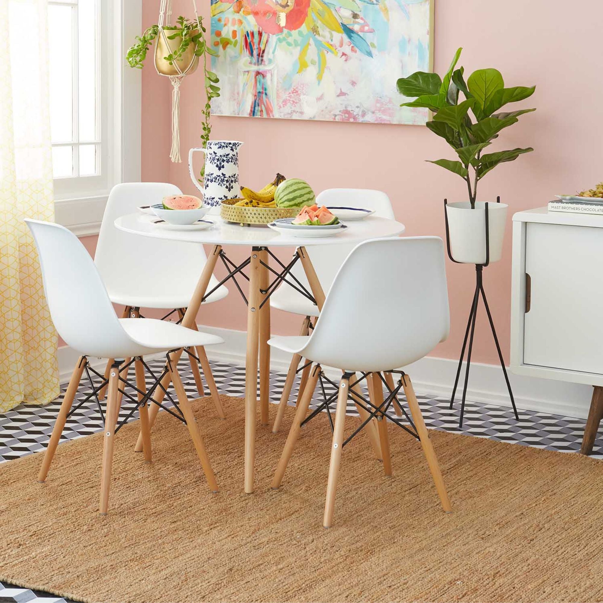 Velets 36" Ember Round Dining Table – White