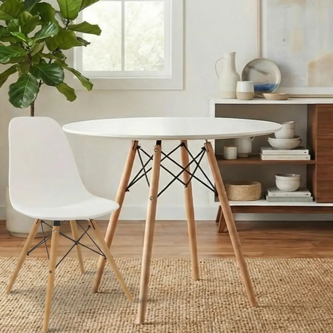 Velets 36" Ember Round Dining Table – White