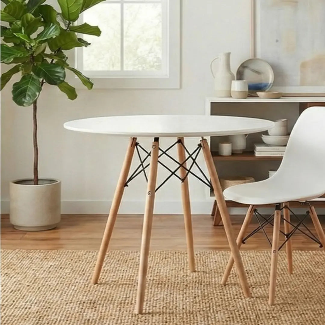 Velets 36" Ember Round Dining Table – White
