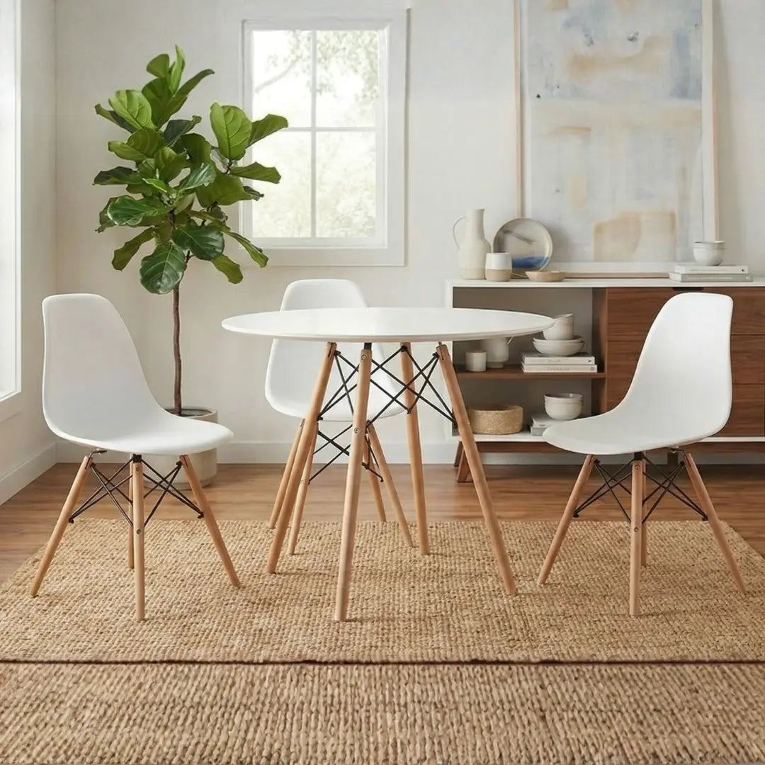 Velets 36" Ember Round Dining Table – White