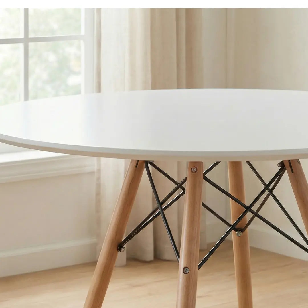 Velets 36" Ember Round Dining Table – White