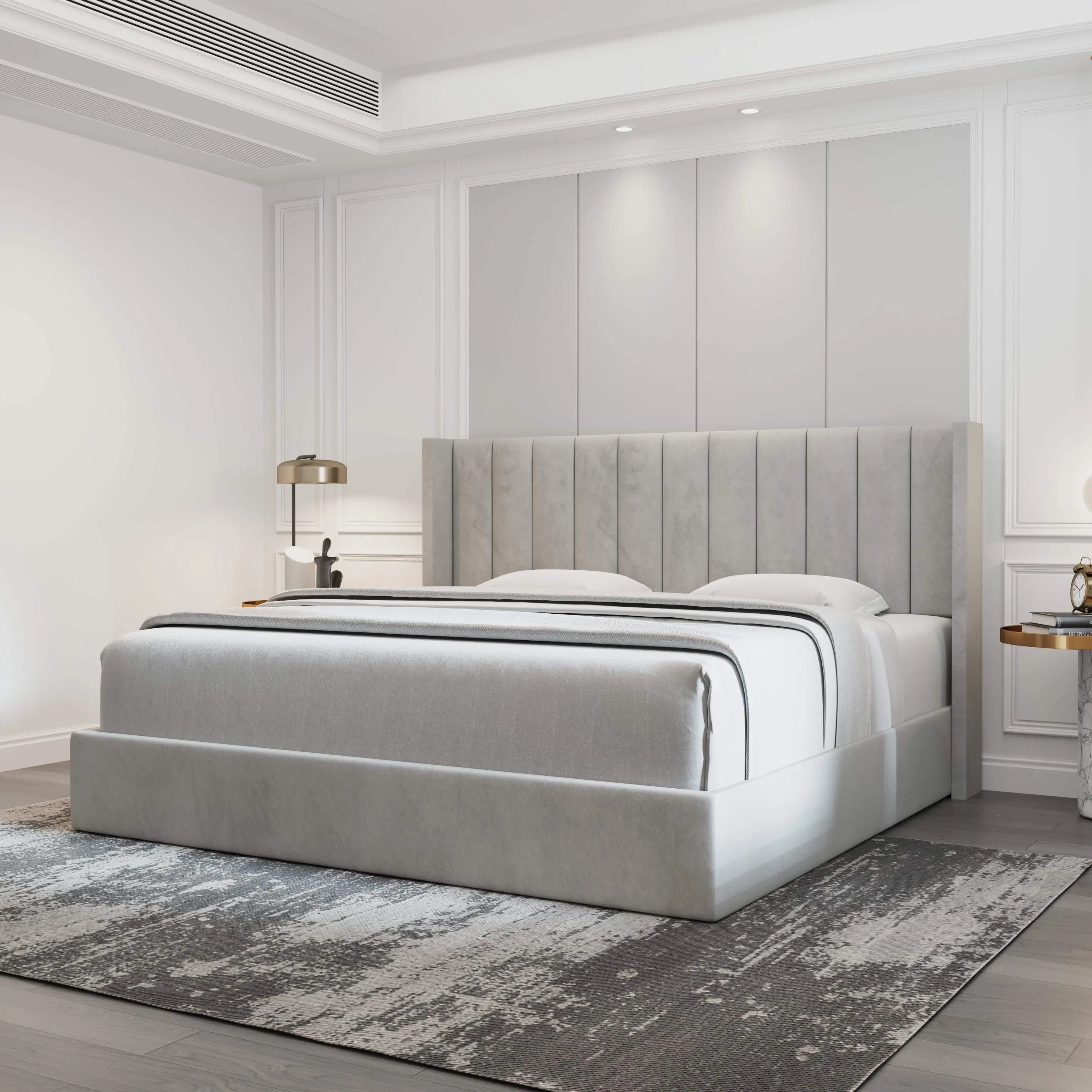 Oliver Lift-Up Storage Bed – Light Gray