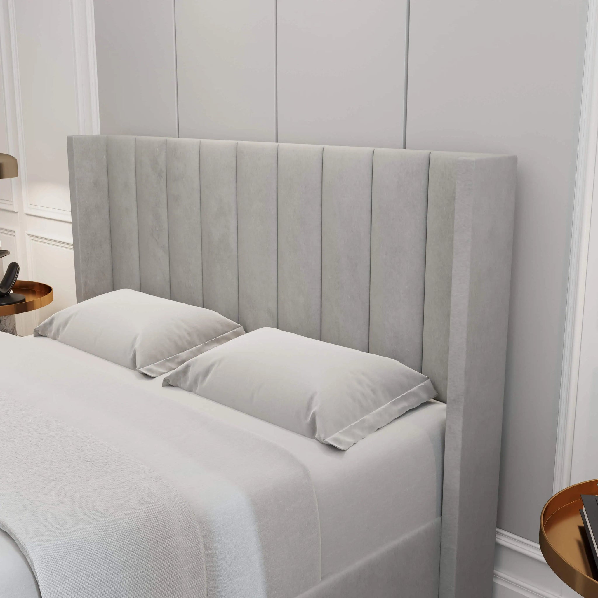 Oliver Hydraulic Lift-Up Storage Bed – Light Gray