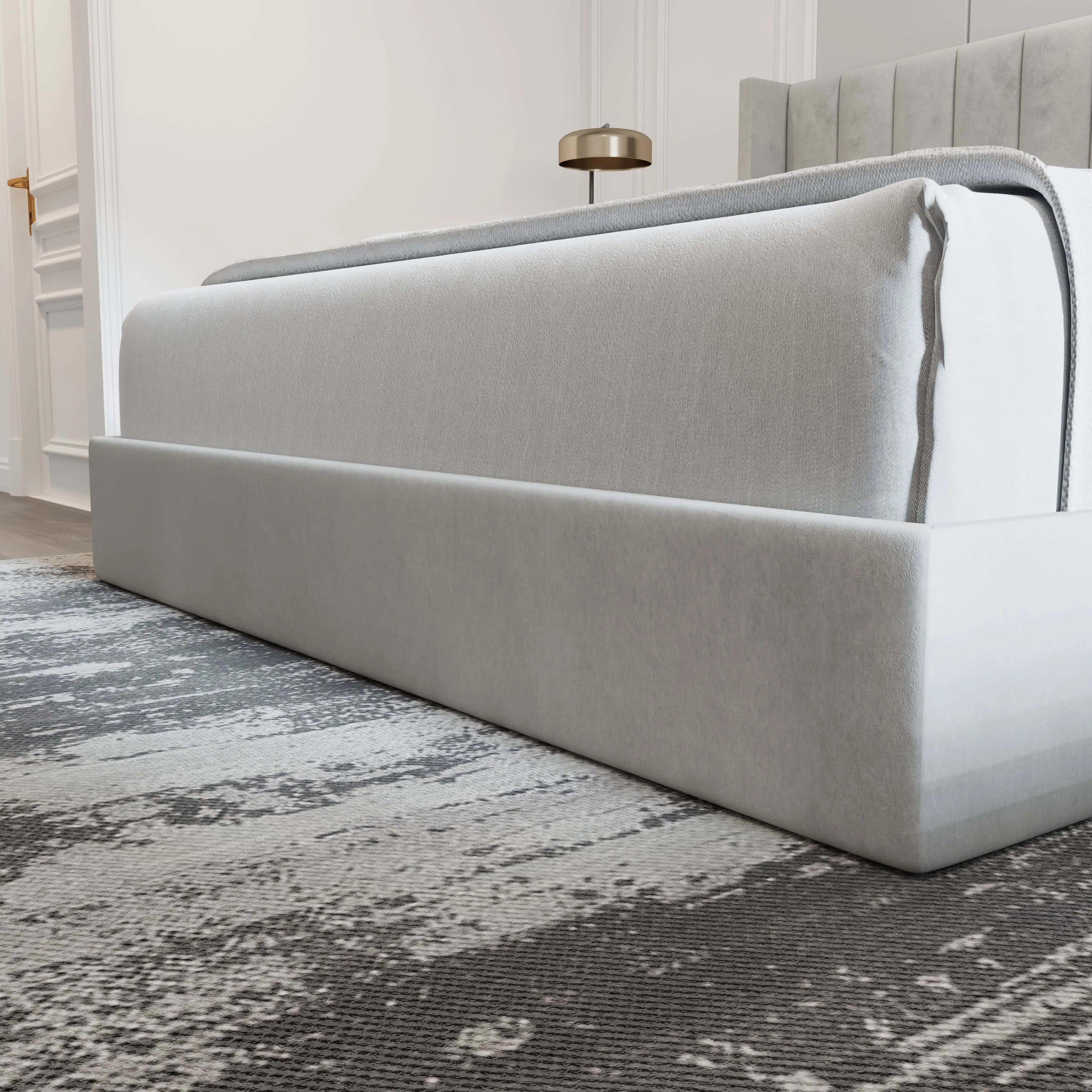 Oliver Lift-Up Storage Bed – Light Gray
